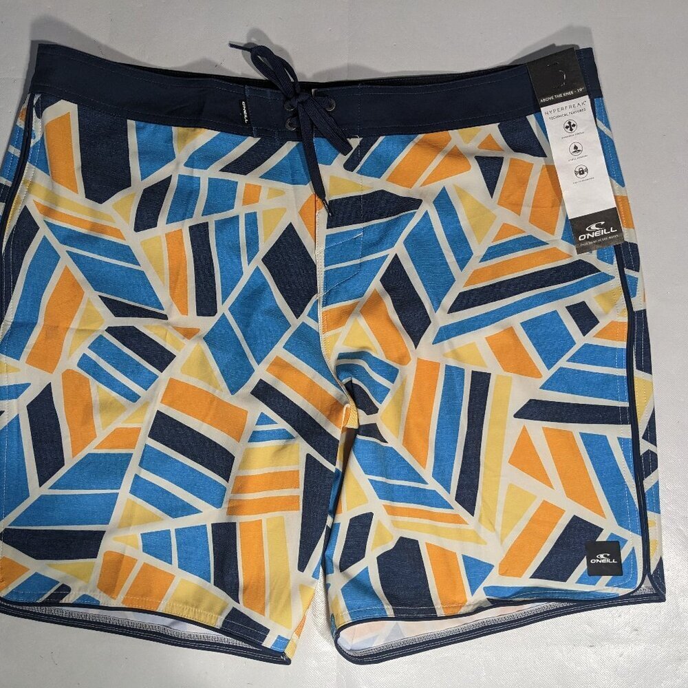 NEW Size 38 Men's O'Neill Swim Boardshorts Hyperfreak Stretch 19" Length Orange
